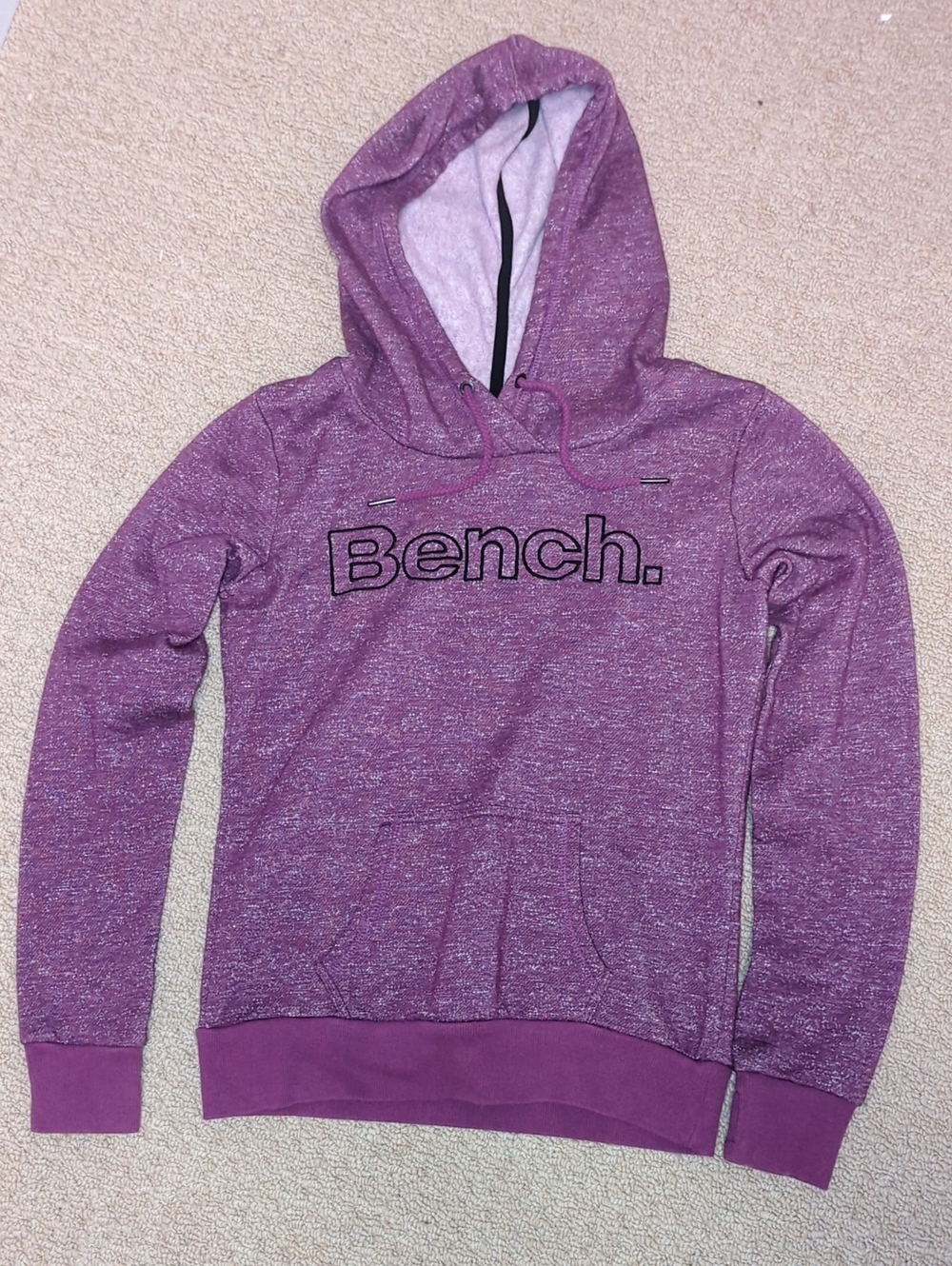 Bench Purple Marled Hooded Sweatshirt